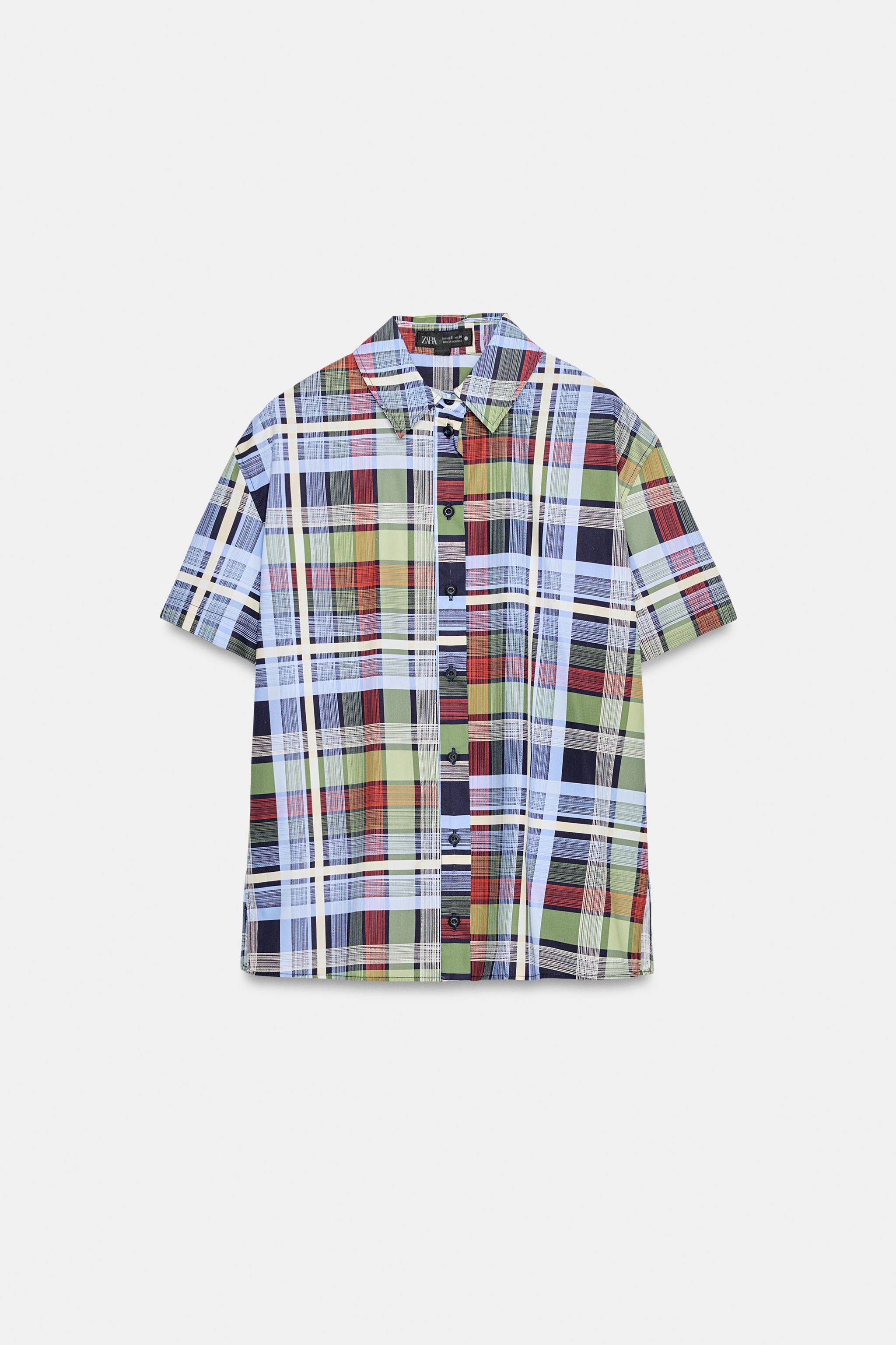ZW COLLECTION PLAID SHORT SLEEVE SHIRT